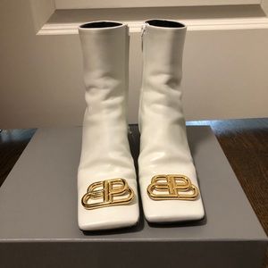 Balenciaga Square BB Leather Bootie Authentic